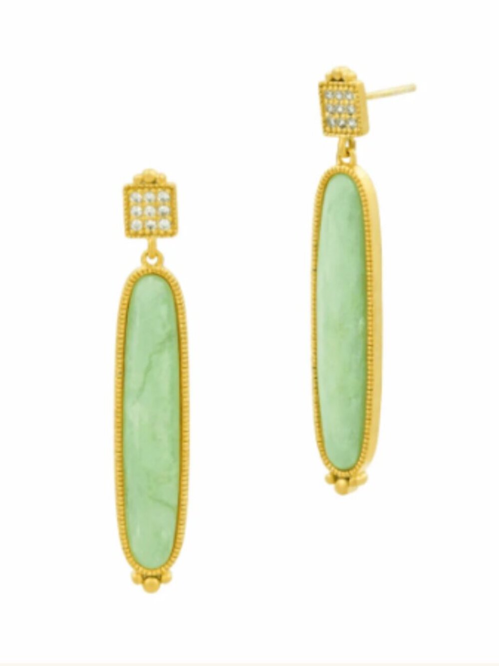 Freida Rothman Brooklyn Coast Stone Drop Earrings in Amazonite - NWT $295 MSRP